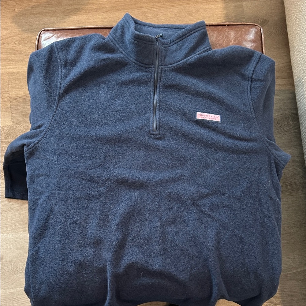 Vineyard Vines Navy Fleece Quarter Zip